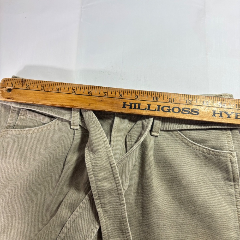 Banana Republic High Rise Belted Pleated Denim Shorts Khaki Tan Size 28 Women - Picture 4 of 7